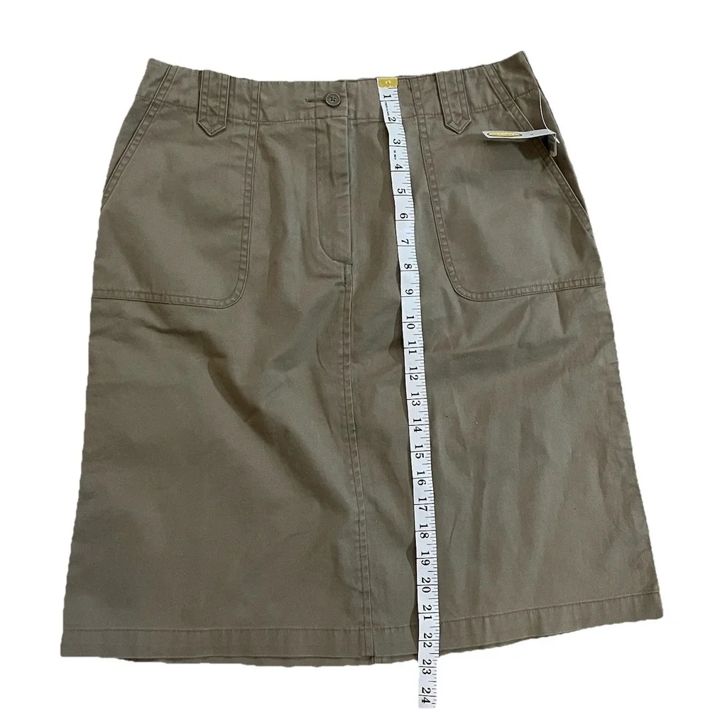 NWT Talbots Petites Size 10 Women's Short A Line Skirt‎ Green Khaki Gorpcore